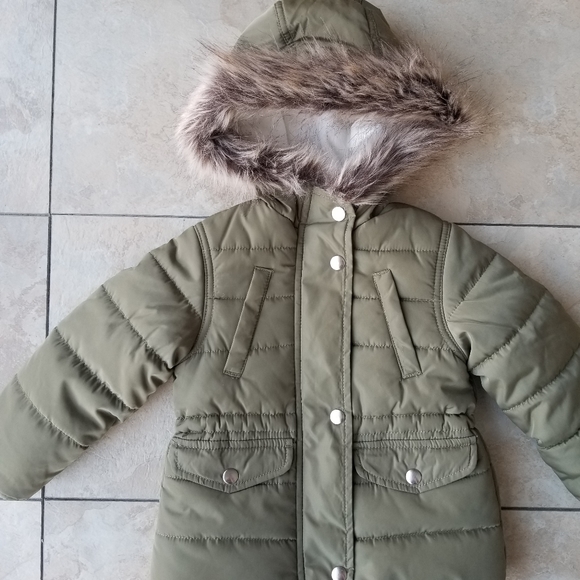 Carter's Faux Fur Trim Parka Puffer Coat 2T - Picture 4 of 8